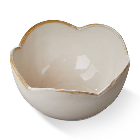Petal Dip Bowl Large White Stoneware