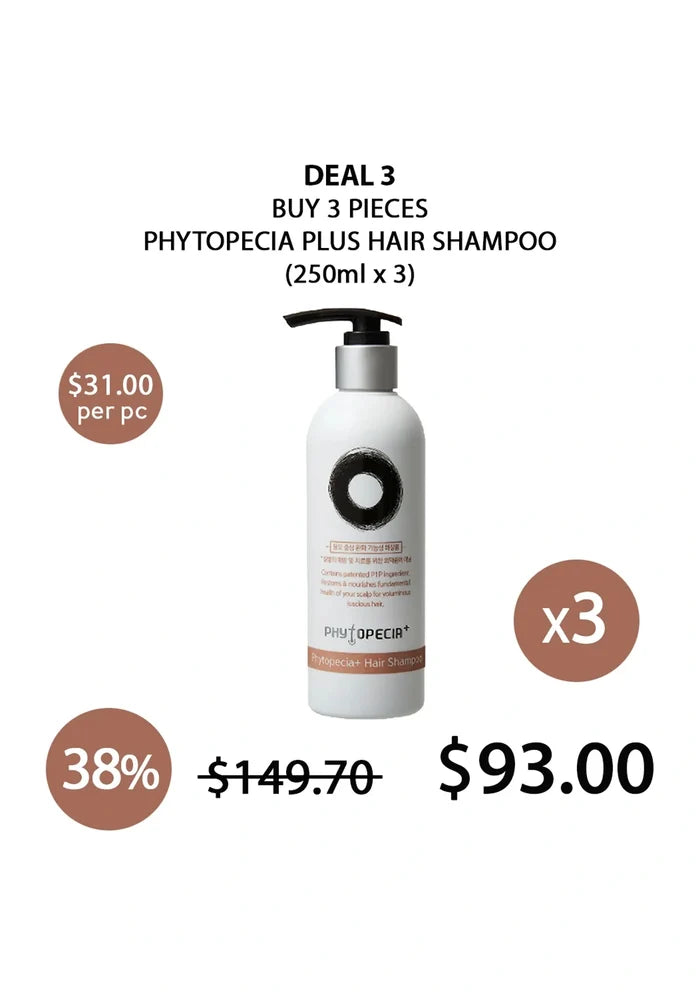 (BUY 3 SMALL) 250ml PHYTOPECIA PLUS HAIR SHAMPOO
