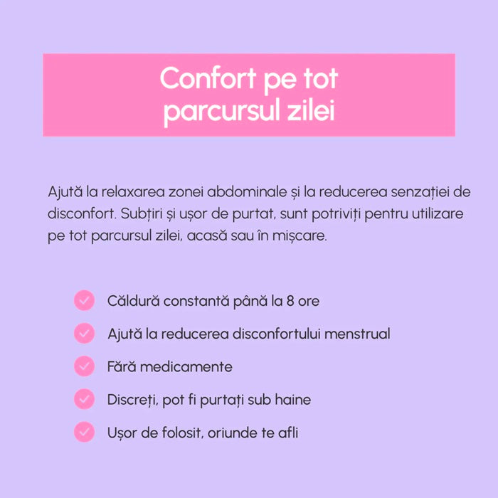 PLASTURI TERMICI PENTRU CRAMPE MENSTRUALE - Plasturi Cu Efect De Incalzire Pentru Confort Menstrual