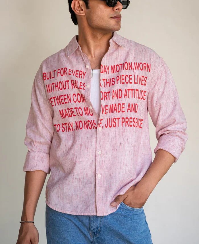Powerlook Red Pinstripe Shirt