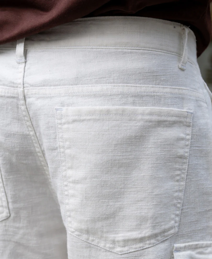 Powerlook White Cotton Cargo Pant