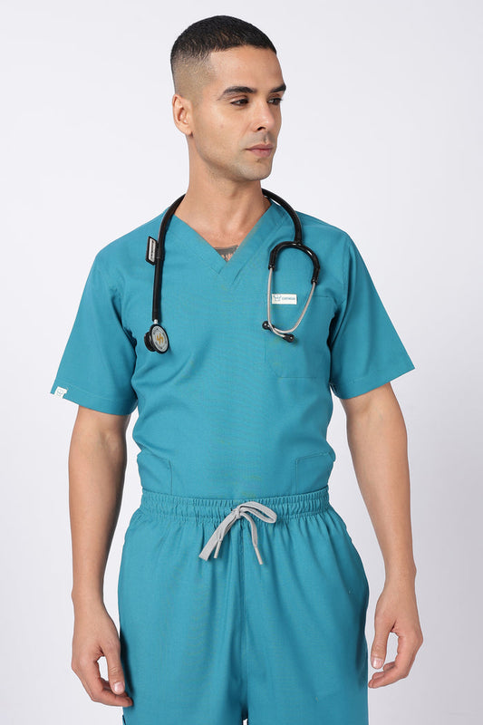 Prime – Men's V-Neck Scrub - 7 Pocket - Aqua