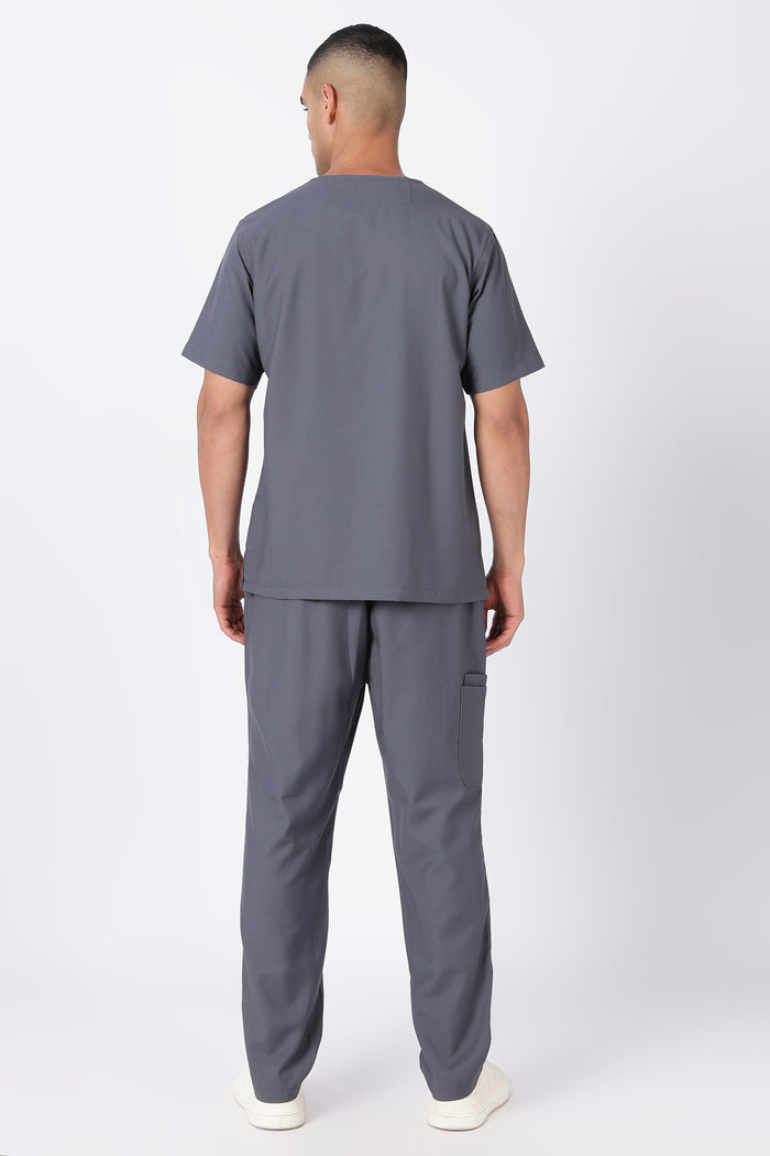 Prime – Men's V-Neck Scrub - 7 Pocket - Steel Grey