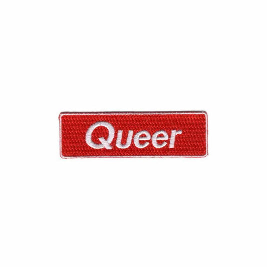 queer red rectangle patch supporting trevor project