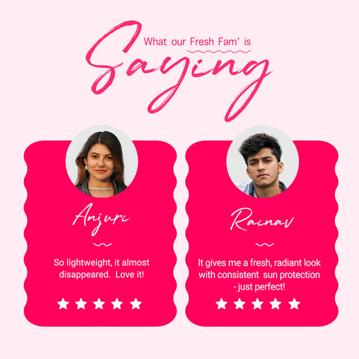 Fresh fam arjun and ridheema oil control sunscreen reviews
