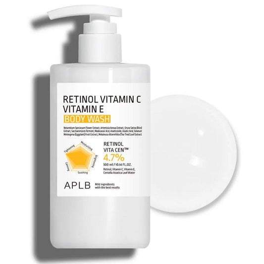 RETINOL VITAMIN C VITAMIN E BODY WASH- Gel De Dus Cu Vitamina C, Vitamina E Si Retinol Pentru Regenerare Piele
