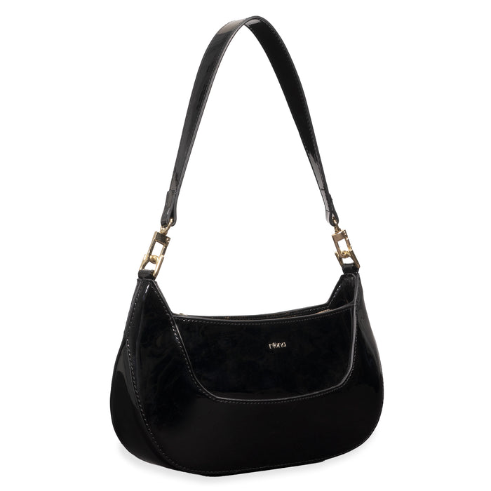 Riona Ella RFID Patent Baguette Black - Bentley