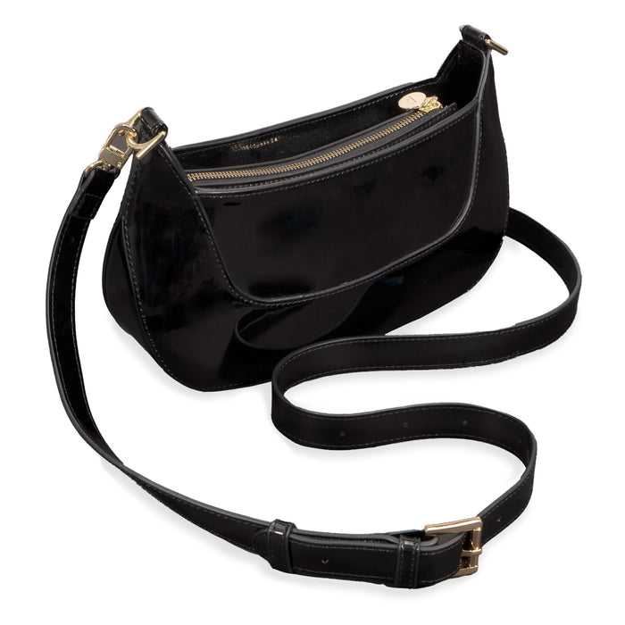Riona Ella RFID Patent Baguette Black - Bentley