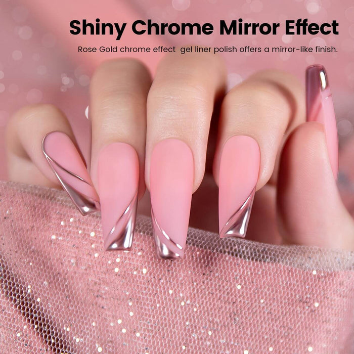 Rose Gold Mirror Chrome Metal Painting Gel 8ml