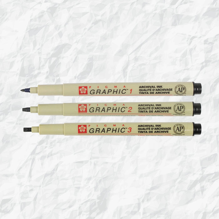3 different graphic sakura markers.