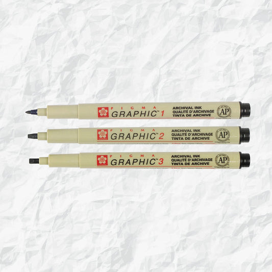 3 different graphic sakura markers.