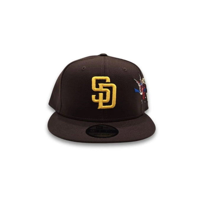 San Diego Padres Gray Bottom City Art Side Patch New Era 9Fifty Snapback - Brown