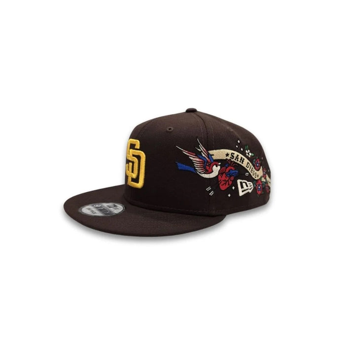 San Diego Padres Gray Bottom City Art Side Patch New Era 9Fifty Snapback - Brown