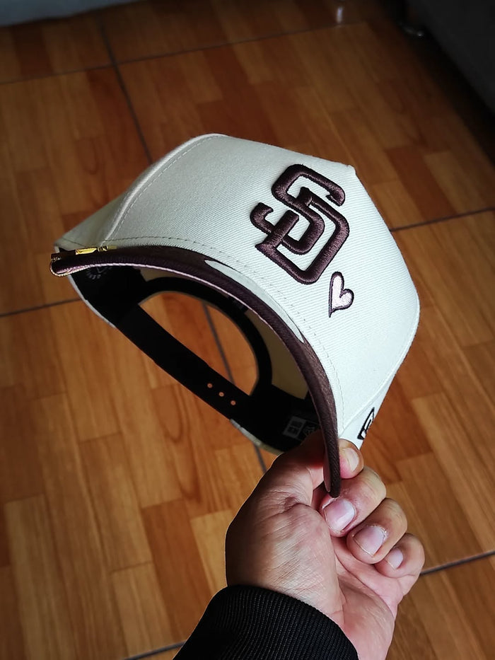 San diego padres'Pink Satin Hearts Walnut' 9FORTY A-Frame Snapback