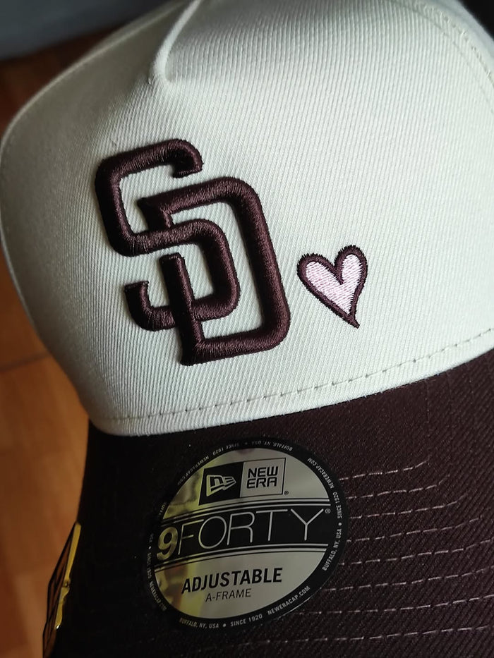 San diego padres'Pink Satin Hearts Walnut' 9FORTY A-Frame Snapback