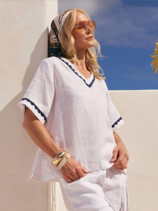Seaside linen blouse