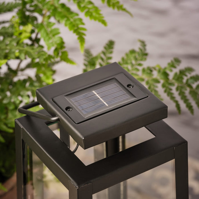 Small Porto Solar Metal Lantern with TruGlow® Candle
