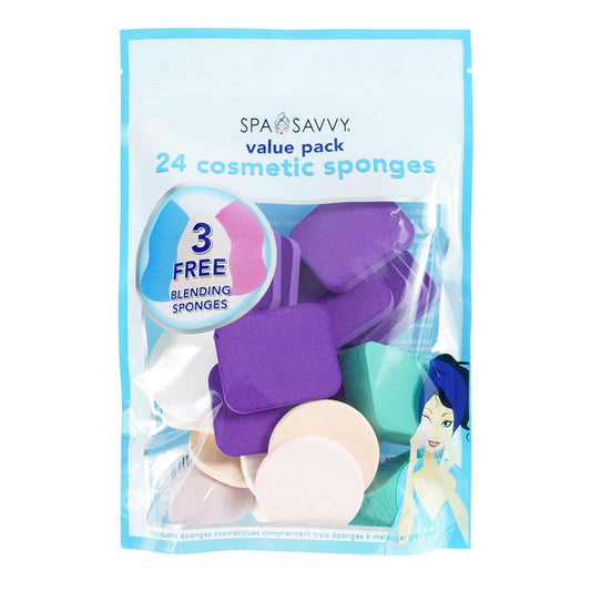 Spa Savvy Cosmetic Sponges Value Pack 24pcs - ikatehouse