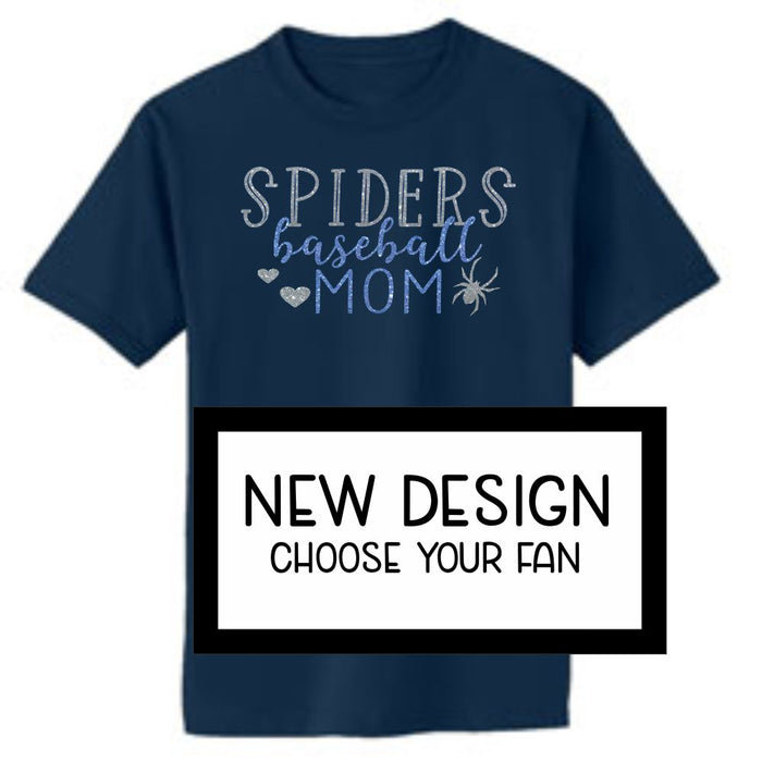 Spiders BASEBALL FAN design Basic Tee-Matte or Glitter