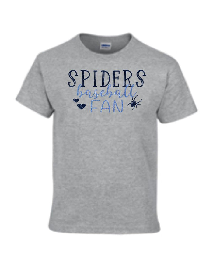 Spiders BASEBALL FAN design Basic Tee-Matte or Glitter