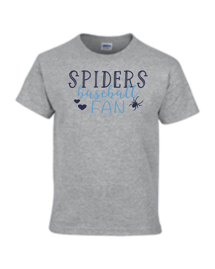 Spiders BASEBALL FAN design Basic Tee-Matte or Glitter