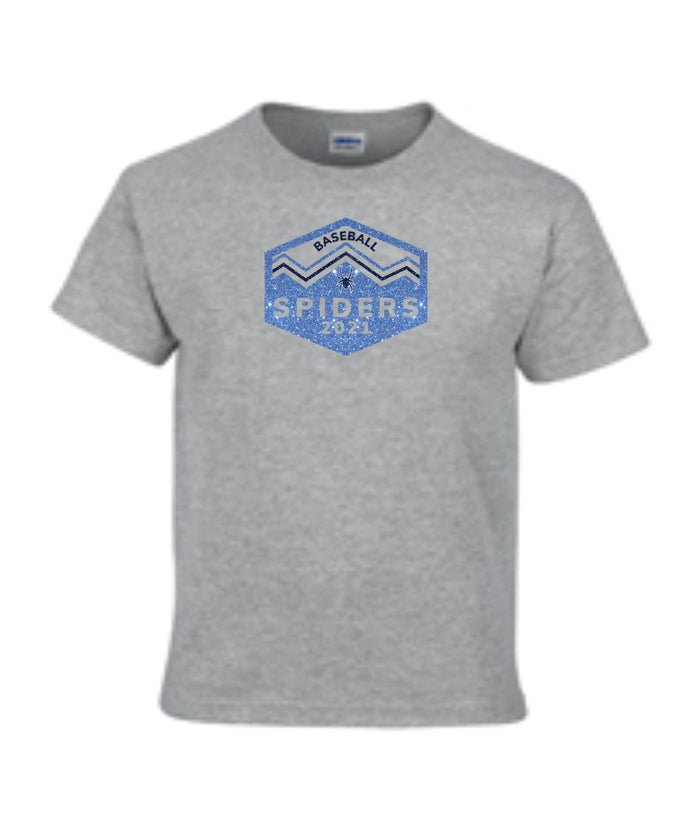 Spiders HEXAGON design Basic Tee-Matte or Glitter