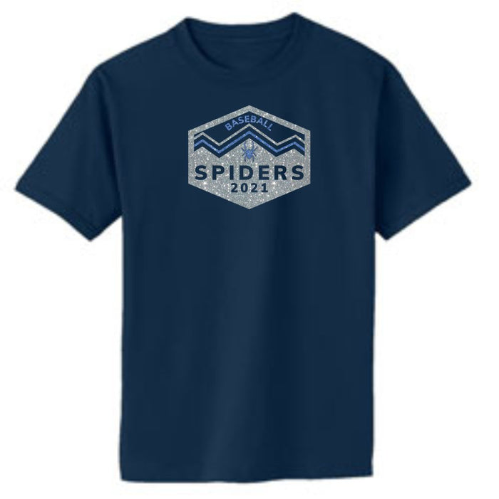 Spiders HEXAGON design Basic Tee-Matte or Glitter