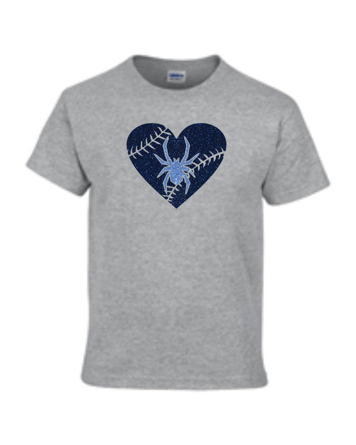 Spiders SPIDER HEART design Basic Tee-Matte or Glitter