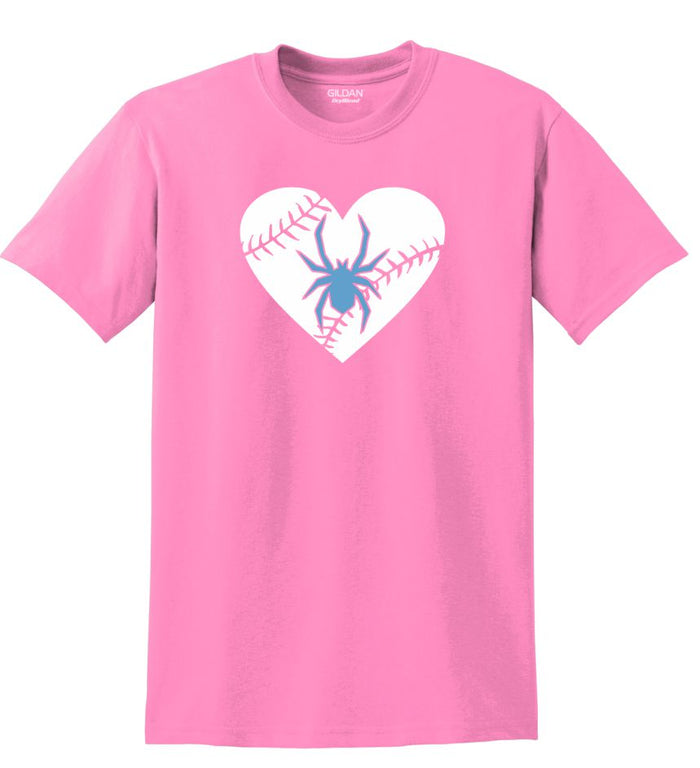 Spiders SPIDER HEART design Basic Tee-Matte or Glitter