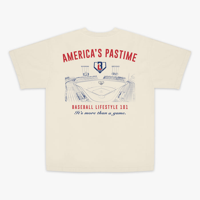 White Stadium Relaxed Bone graphic tee — back view