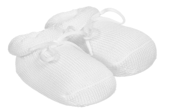 STORY LORIS white cotton baby booties