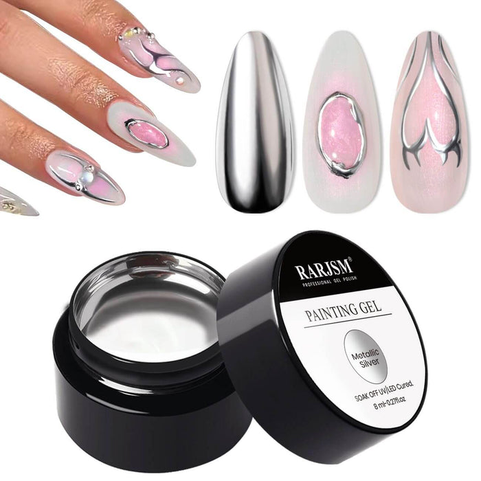 Rarjsm Metallic Mirror Chrome Silver gel nail polish $9.99