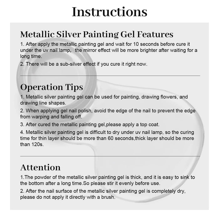 How to use Rarjsm Metallic Mirror Chrome Silver gel nail polish