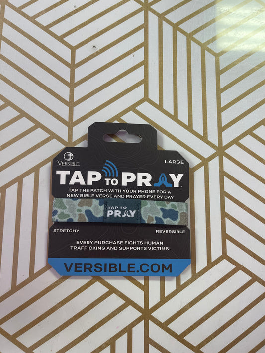Tap To Pray® Wristband - River Rock Camo - Moss & Slate - Large
