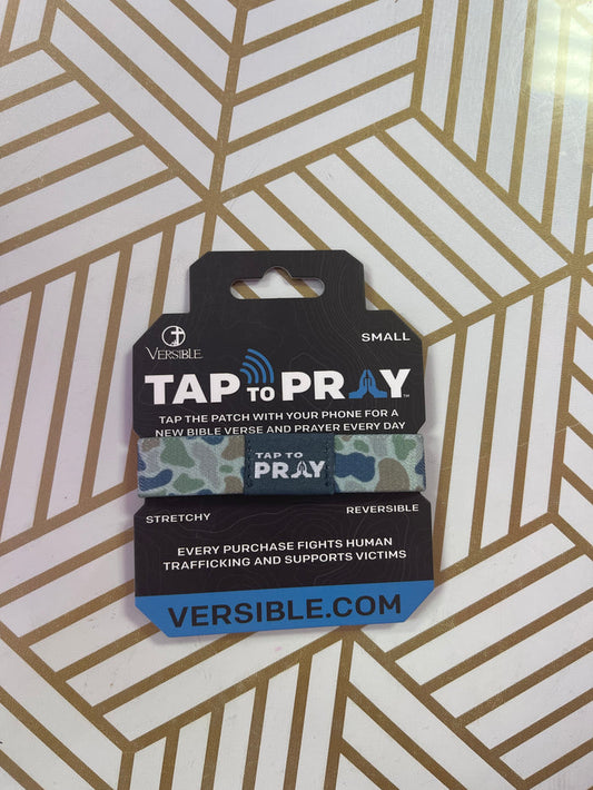 Tap To Pray® Wristband - River Rock Camo - Moss & Slate - Small
