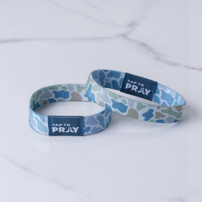 Tap To Pray® Wristband – River Rock Camo - Moss & Slate: Medium