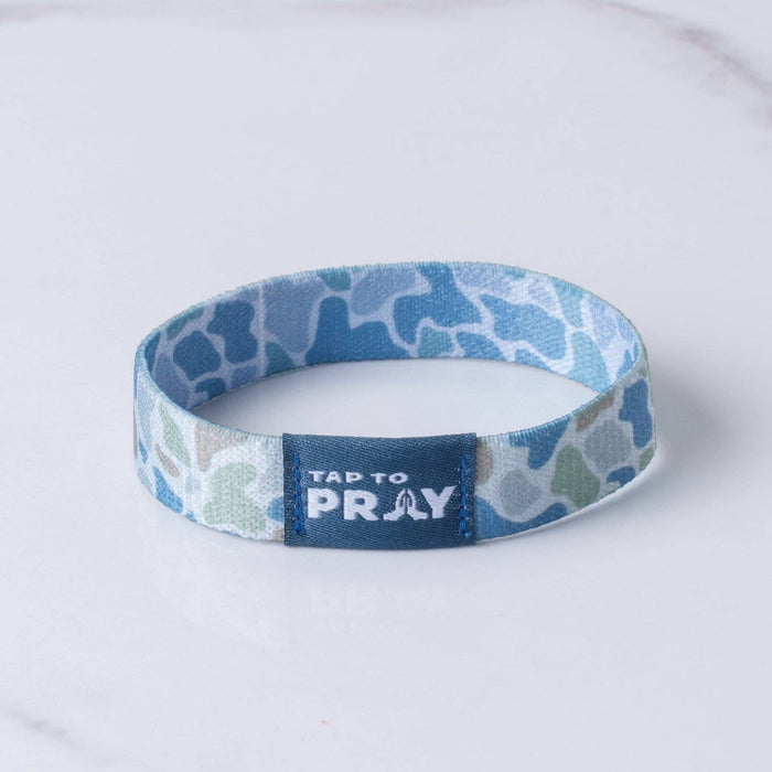 Tap To Pray® Wristband – River Rock Camo - Moss & Slate: Medium
