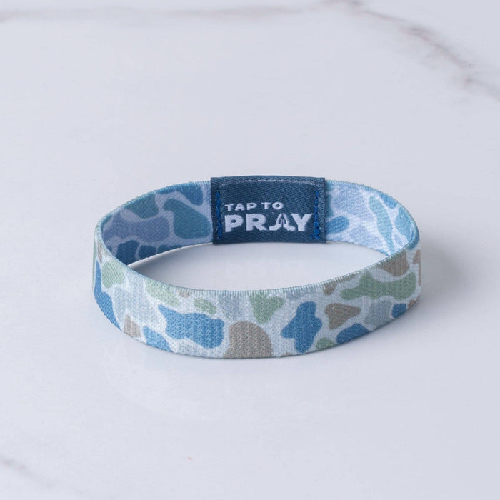 Tap To Pray® Wristband – River Rock Camo - Moss & Slate: Medium