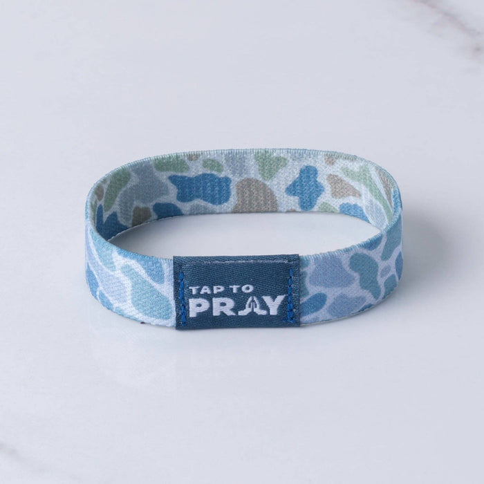 Tap To Pray® Wristband – River Rock Camo - Moss & Slate: Medium