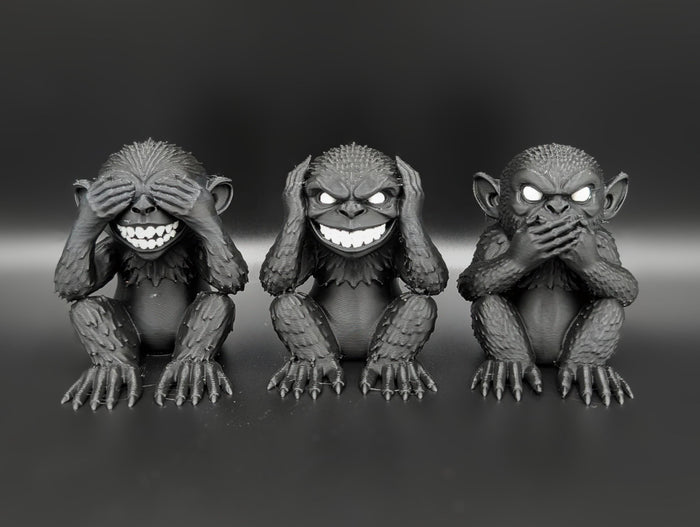 Three Wise Monkeys Dark Decor Set