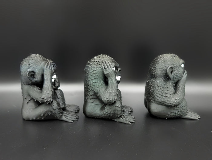 Three Wise Monkeys Dark Decor Set