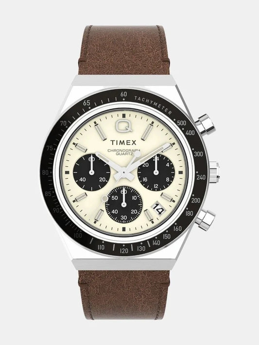 Timex Dial & Leather Strap Analogue Chronograph Watch - TW2V42800U9