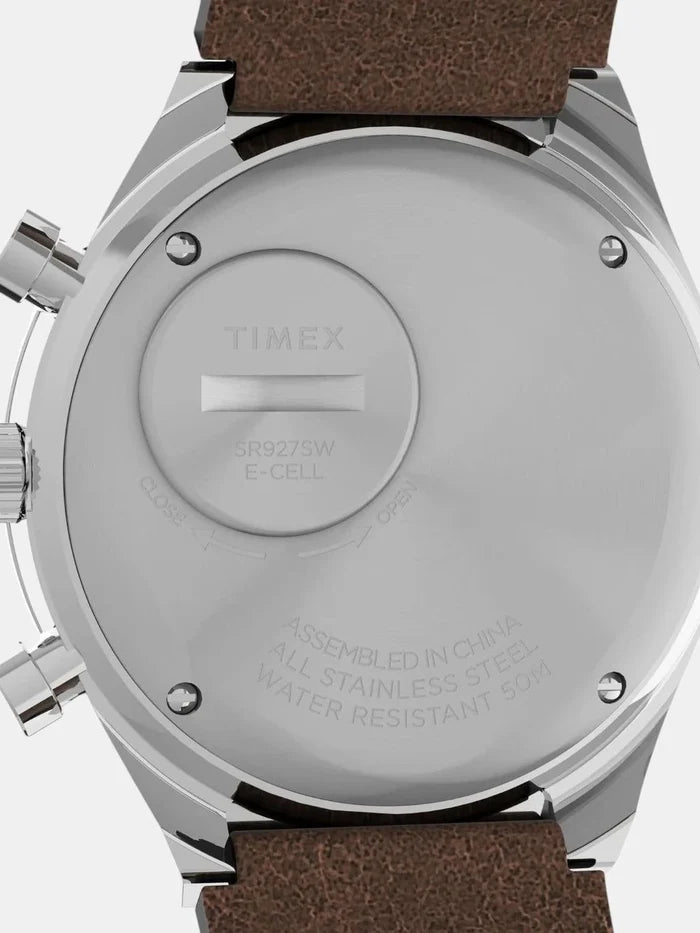 Timex Dial & Leather Strap Analogue Chronograph Watch - TW2V42800U9