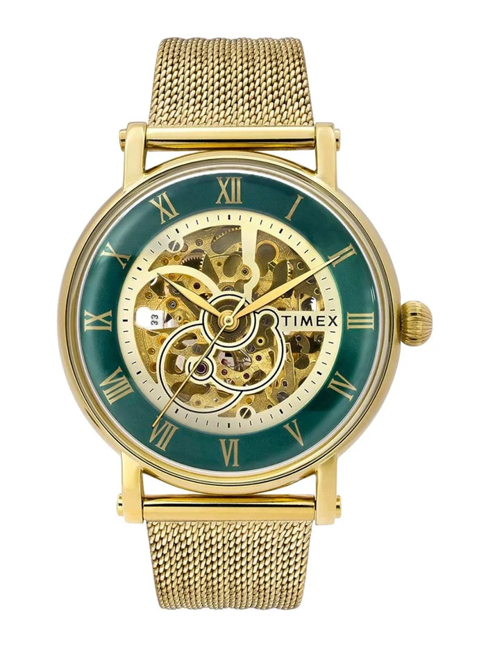 Timex Signio Round 21mm Green Dial Automatic Watch - TWEG16721