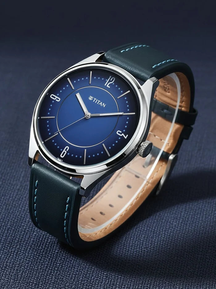 Titan Neo Basics Ii Quartz Blue Round Dial Watch - 1802SL21