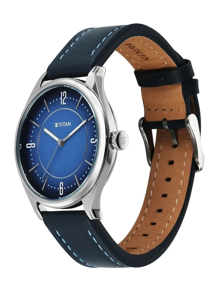 Titan Neo Basics Ii Quartz Blue Round Dial Watch - 1802SL21