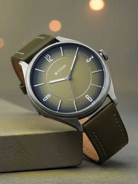 Titan Neo Basics Ii Quartz Leather Strap Analogue Watch - 1802QL05