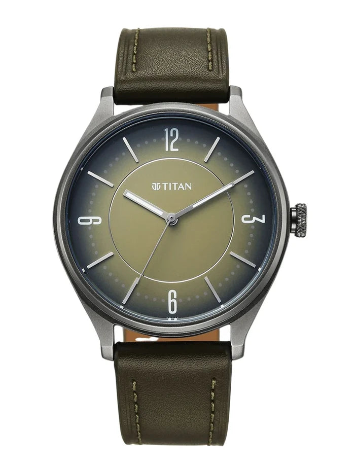 Titan Neo Basics Ii Quartz Leather Strap Analogue Watch - 1802QL05