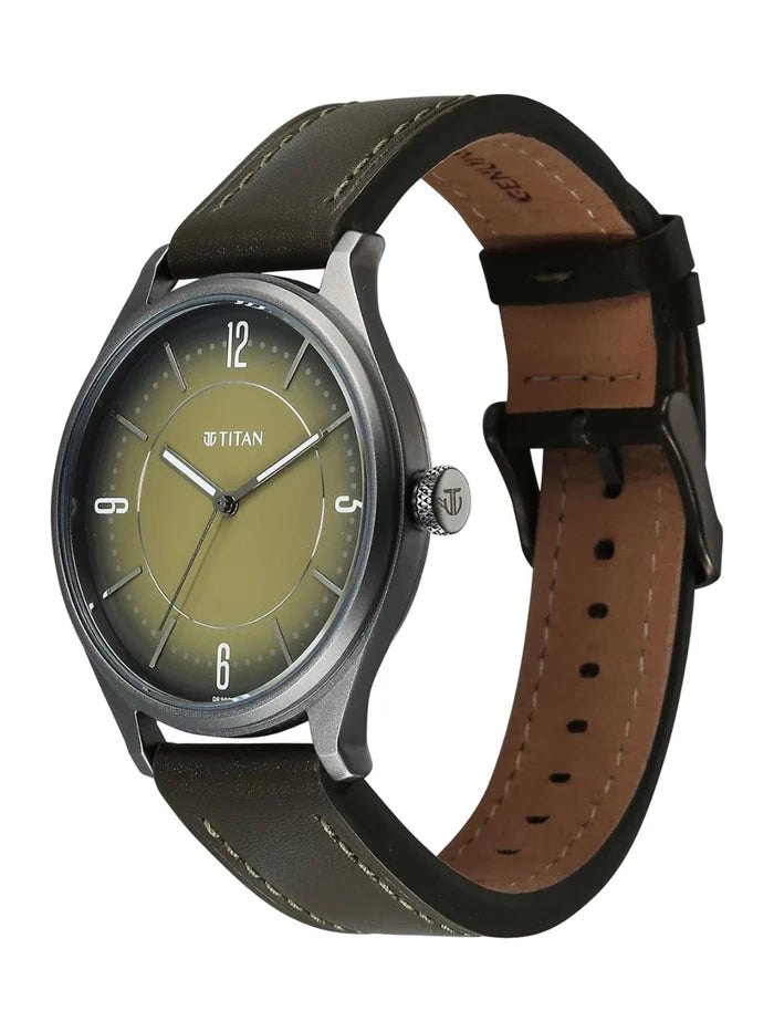 Titan Neo Basics Ii Quartz Leather Strap Analogue Watch - 1802QL05