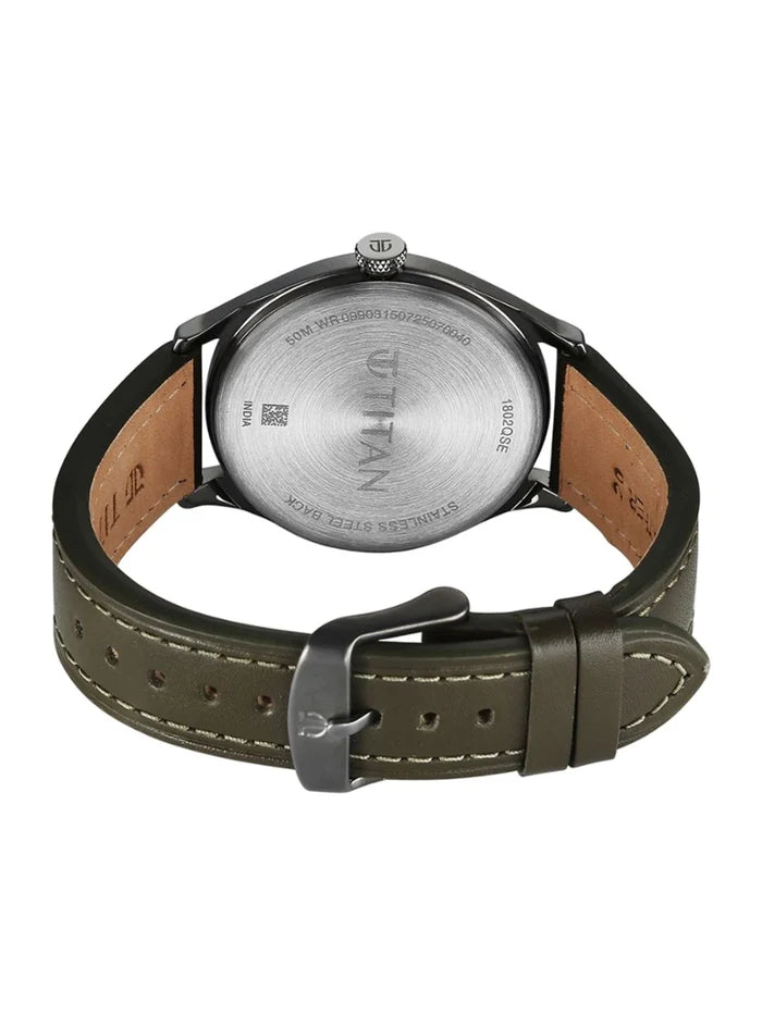Titan Neo Basics Ii Quartz Leather Strap Analogue Watch - 1802QL05